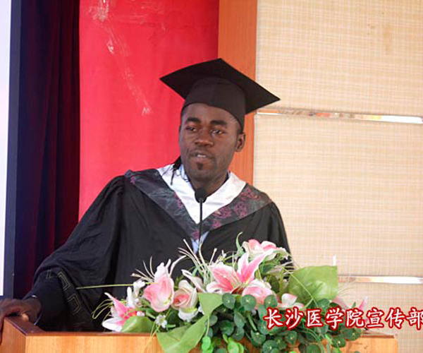 Cameroonian student on Graduation day