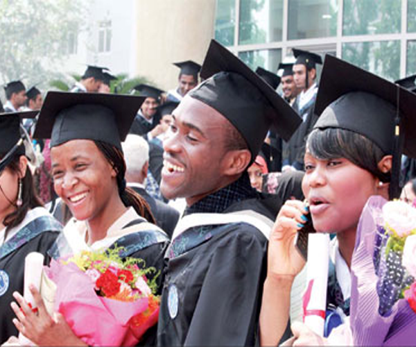 African Students celebrating upon Graduation